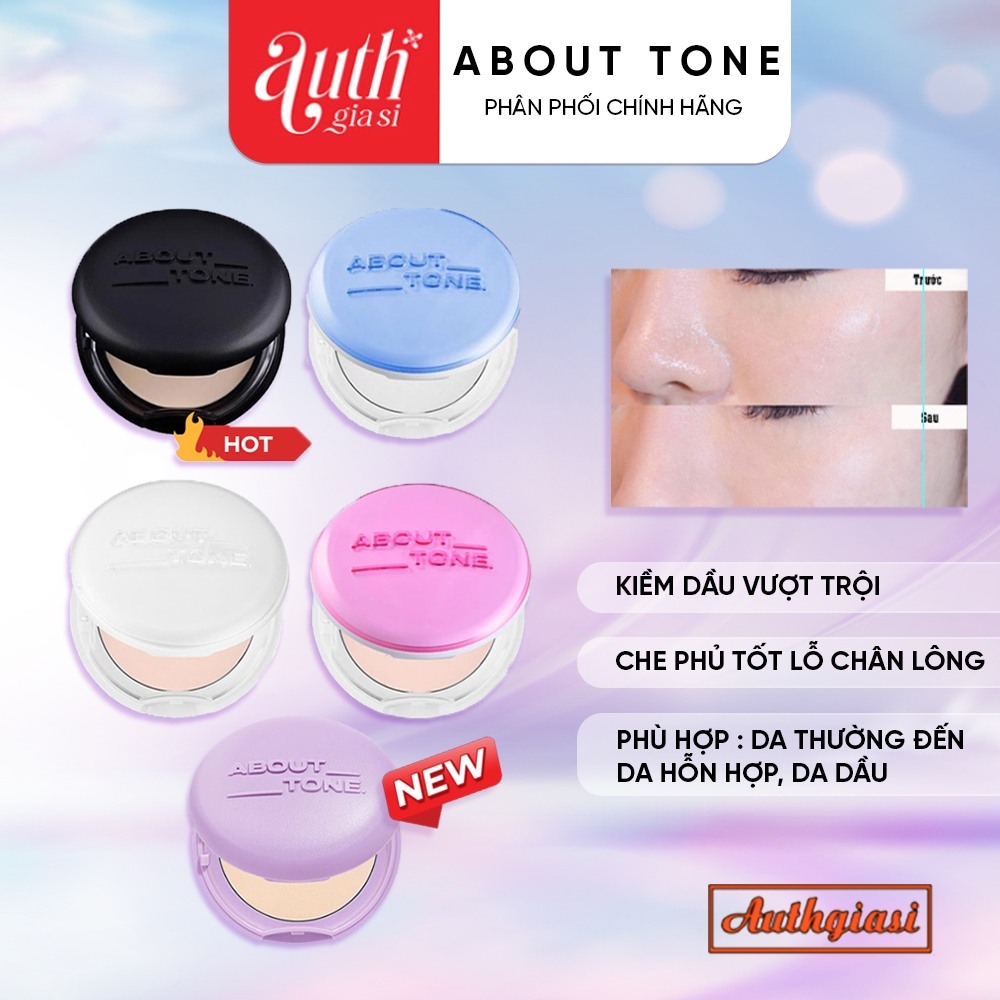 Phấn nén phủ bột EGLIPS / ABOUT TONE Powder Pact siêu mịn kiềm dầu lâu trôi