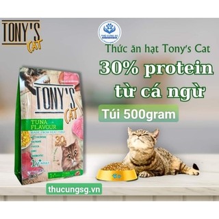 Thức ăn cho mèo Tony's Cat,hạt cho mèo trưởng thành gói 500g