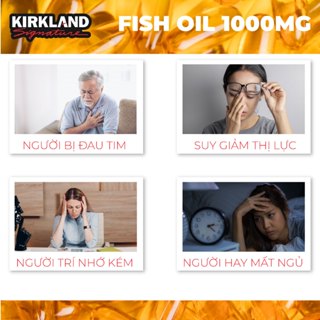 Dầu Cá Omega 3 Fish oil 1000mg Kirkland Signature 400 Viên giúp bảo vệ mắt