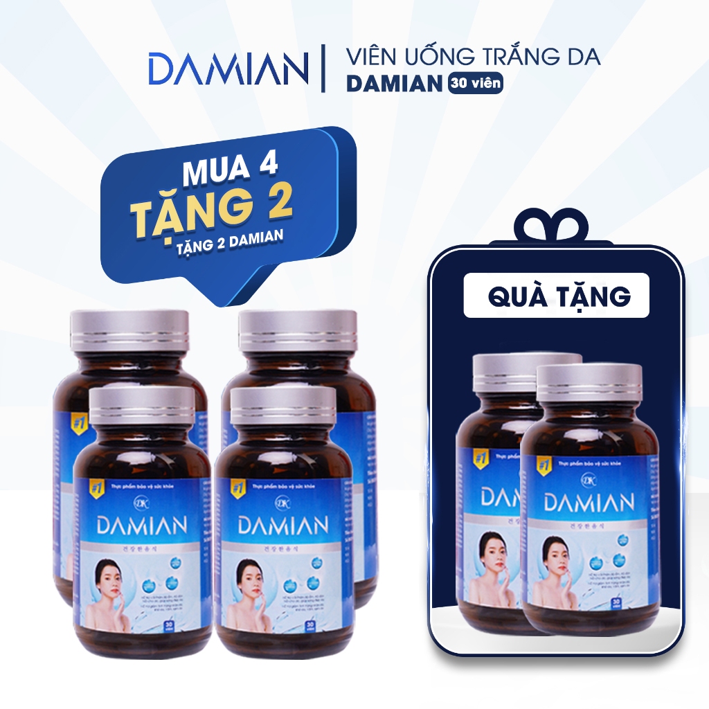 Viên uống Damian trắng da, mờ thâm nám, dưỡng trắng chỉ sau 30 ngày