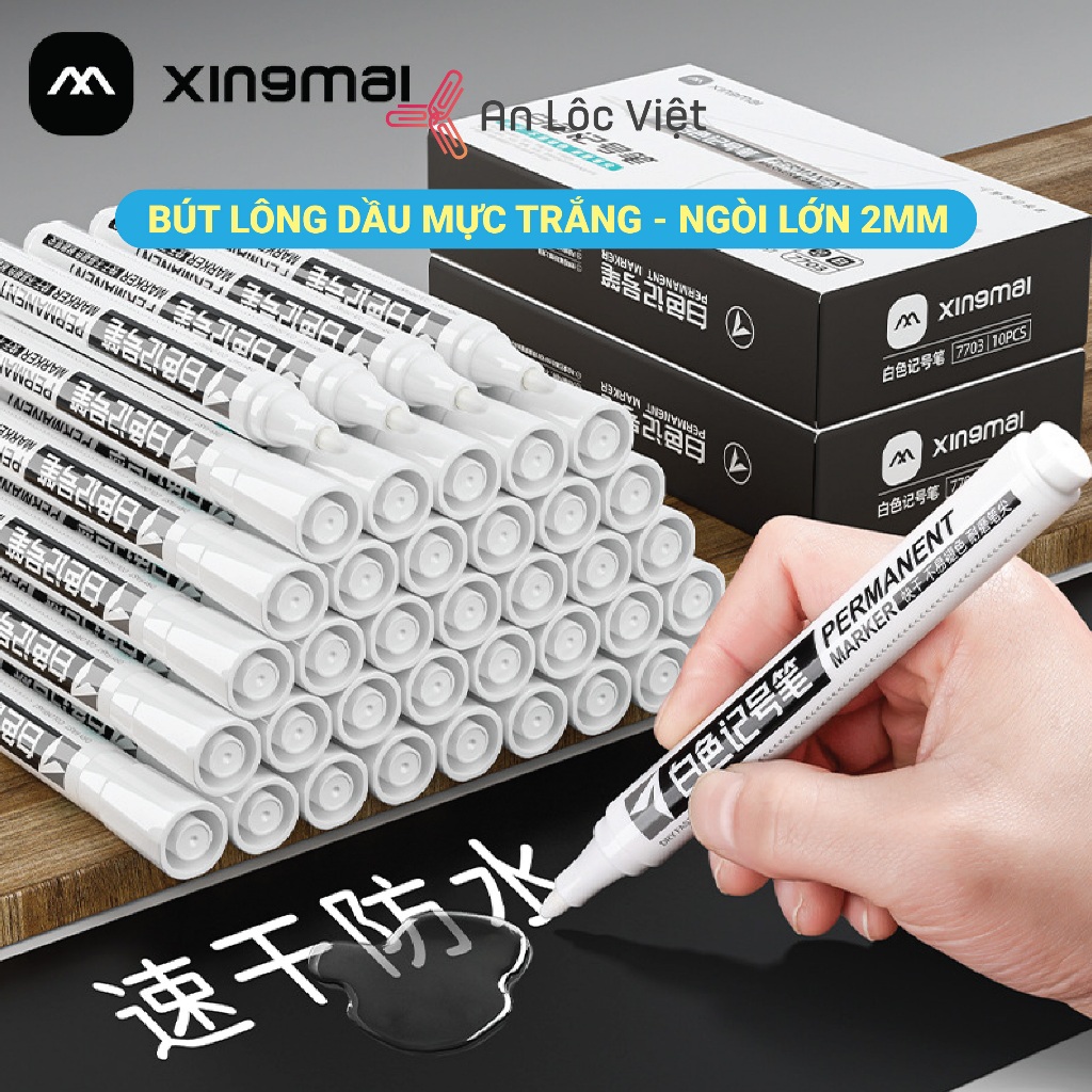 Bút Lông Dầu Mực Trắng, Bút Marker Sơn trắng dùng để vẽ trang trí lên các vật dụng, tạo phong cách độc đáo