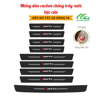 Set 5 và 9 Miếng Dán Chống Trầy Xước BC2 Bảo Vệ Bậc Cửa Và Dán Cốp Ô Tô Bằng Sợi Carbon Bền Đẹp