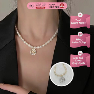 Dây chuyền ngọc trai hạt 6ly mặt charm cổ điển, tinh tế - ngọc trai trường thịnh