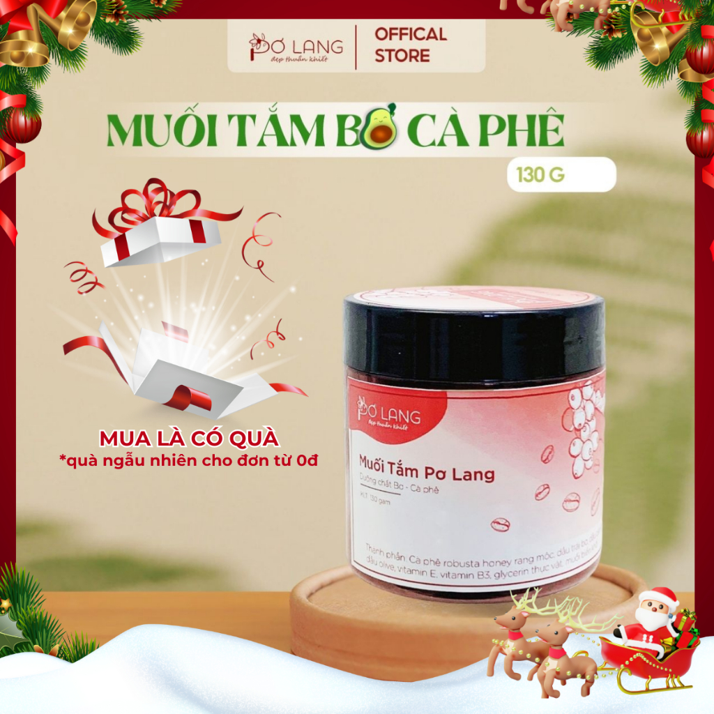 Muối tắm Pơ Lang 130g tẩy tế bào chết giảm mụn lưng dưỡng da sáng mịn
