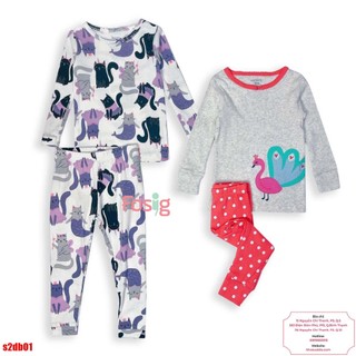 Set 2 Đồ Bộ Dài Cotton carter's Bé Gái - Combo màu ngẫu nhiên