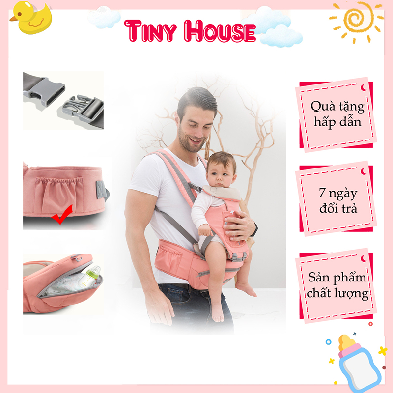 Địu Em Bé Sơ Sinh Nhiều Tư Thế Vải 100% Cotton Thoáng Khí Địu Ngồi Cho Bé  0 Đến 36 Tháng Tuổi Chống Gù Có Đỡ Cổ An Toàn