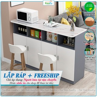 Bàn đảo bếp đa năng làm tủ bếp, bàn ăn, tủ vách ngăn phòng khách bagd-10 zatafu
