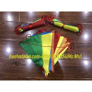 Cờ dây tam giác cảnh báo vải nhiều màu - 11m