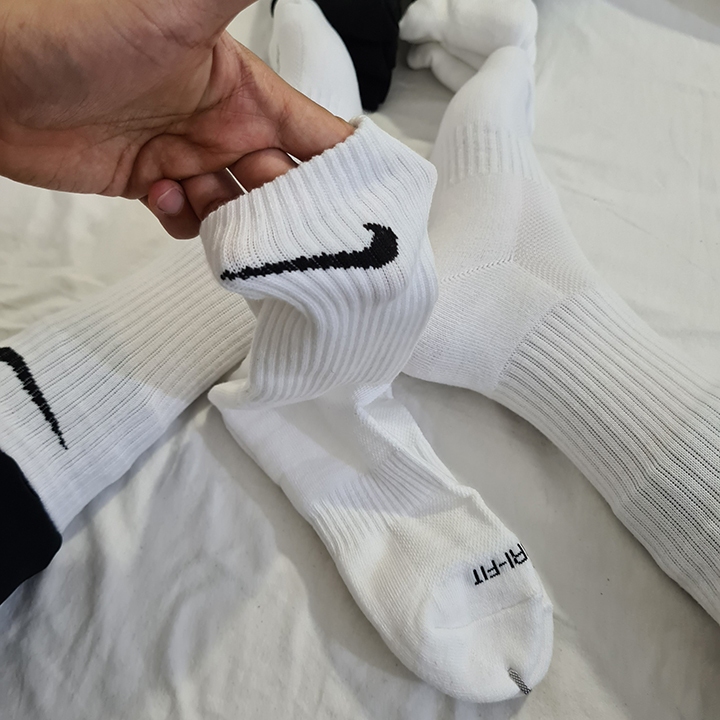 Pack 3 Đôi tất thể thao Nike cao cổ DRI-FIT White/Black/Gray SX7664-100