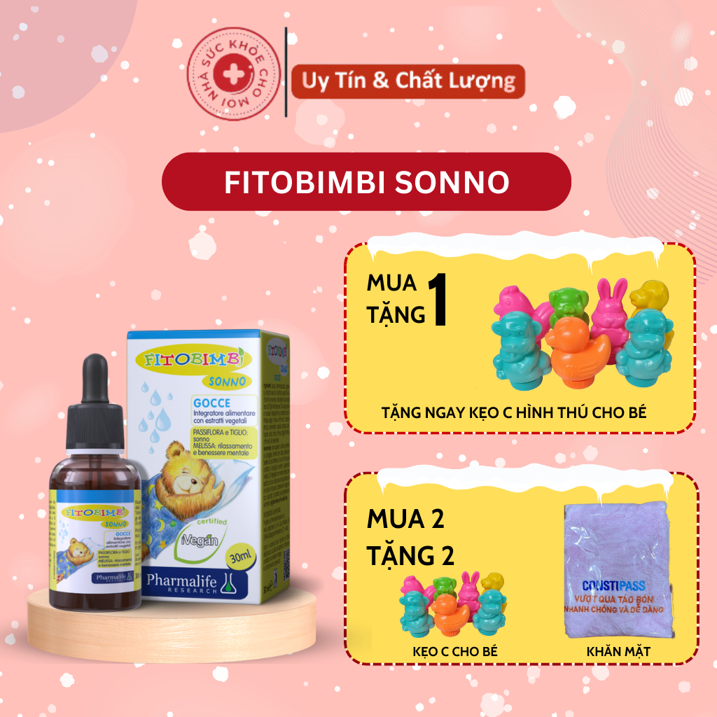 Fitobimbi Sonno.Thảo Dược Giúp Bé Ngủ Ngon Sâu Giấc.Hết Quấy Khóc Đêm