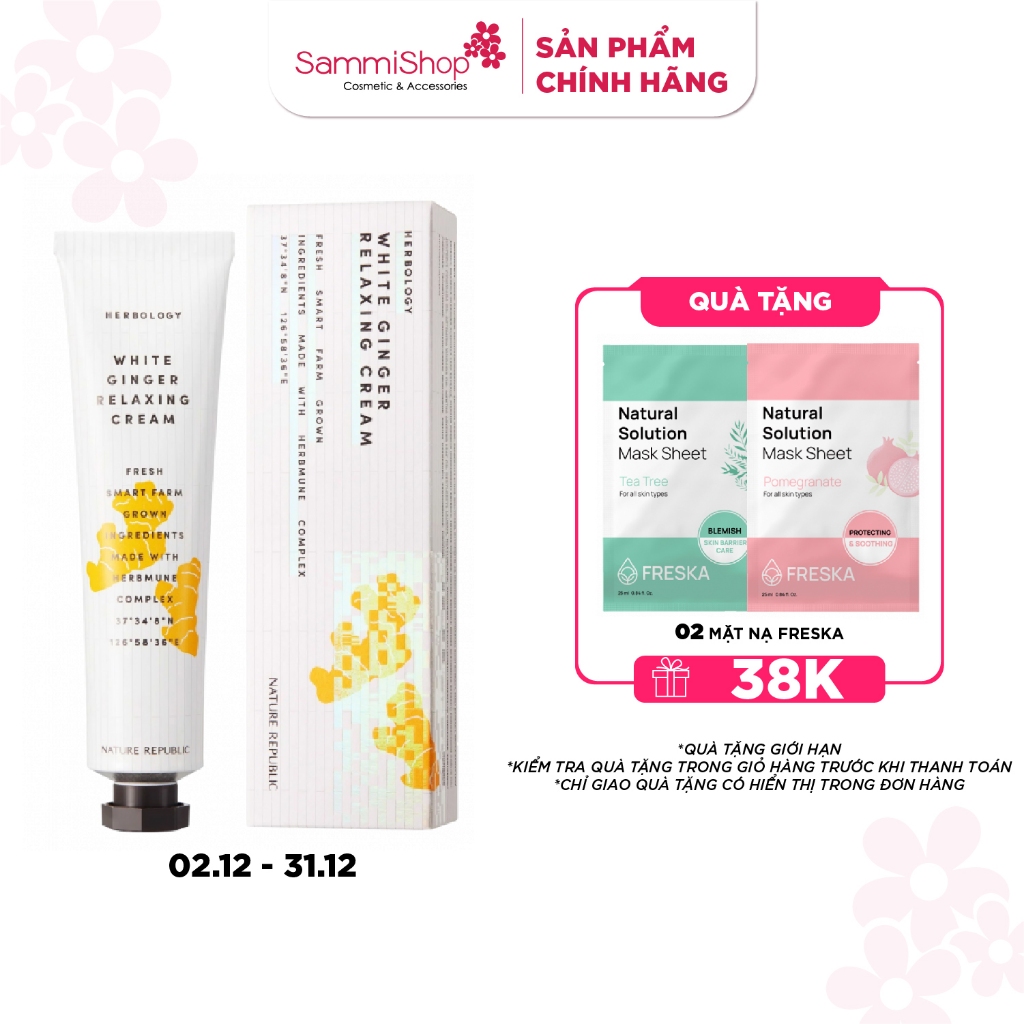 Nature Republic Kem dưỡng da cơ thể Herbology White Ginger Relaxing Cream 70ml
