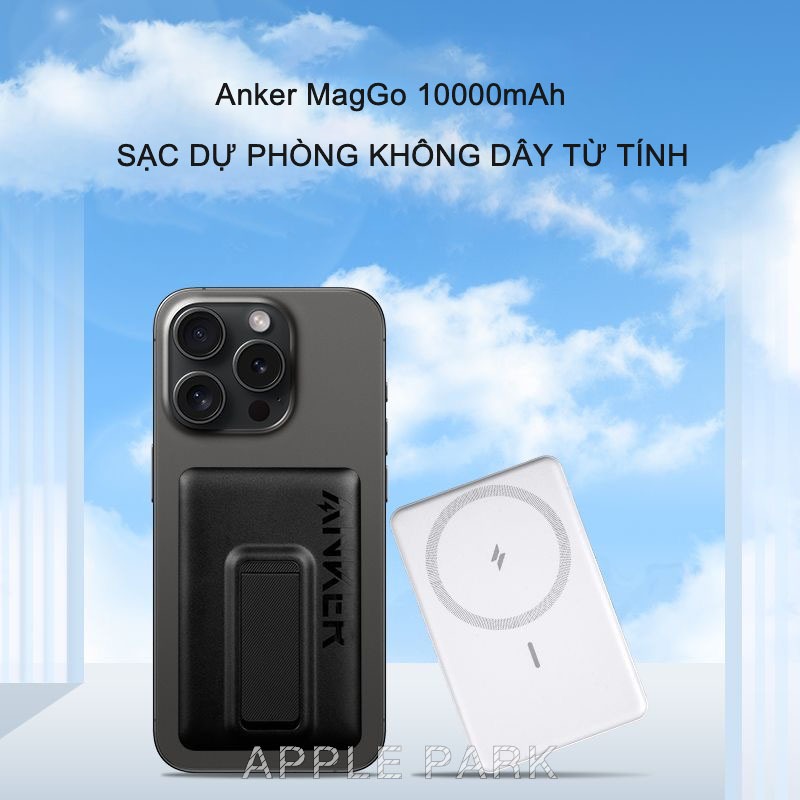 Sạc Dự Phòng Không Dây Từ Tính Anker MagGo A1652 A1642 PD 20W 10000mAh,Cho 12/13/14/15 Series,Sạc K Dây 15W,Bảo Hành 12T