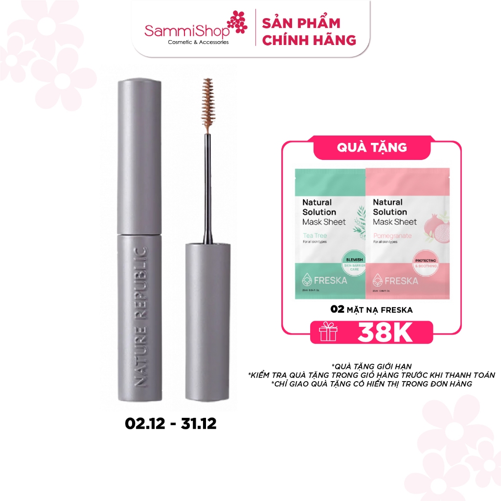 Nature Republic Chuốt lông mày Botanical Skinny Eyebrow Coating Cara 01 Chocolate Brown 3.5g