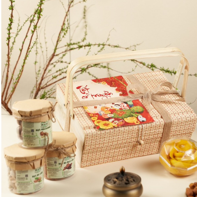 [FREESHIP] Hộp quà giỏ mây ưu đãi & hạt dinh dưỡng cho doanh nghiệp - Nông sản Sạch DakLak