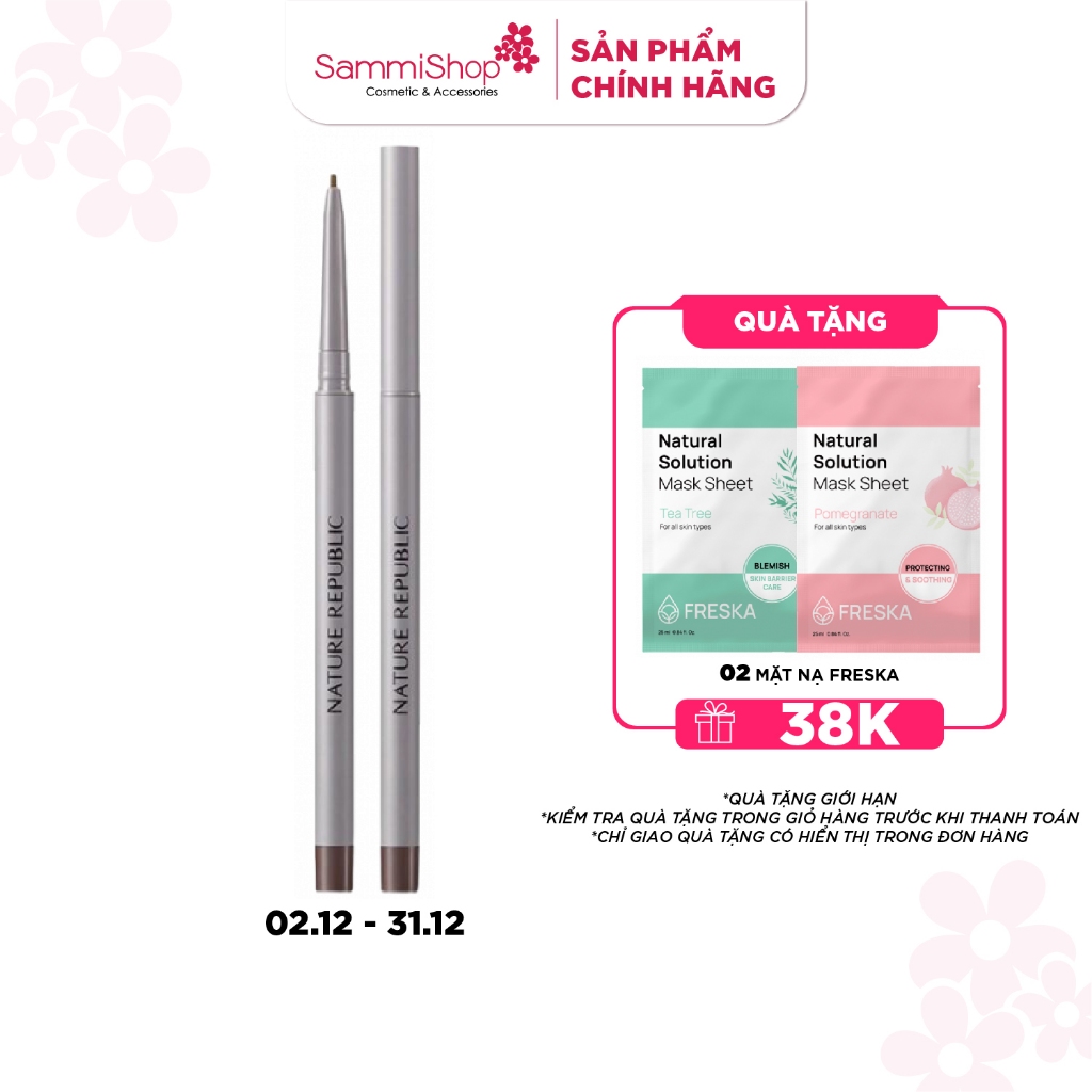 Nature Republic Chì kẻ mắt Botanical Micro Slim Fit Eyeliner 0.05g (màu 02 Brown)