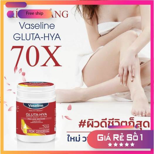 Kem Kích Trắng Body Vaseline 70x Gluta Hũ 200G