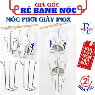  Móc Treo Giày , Móc Phơi Giày INOX 304 Cao Cấp Cứng Cáp - Móc Inox Treo Phơi Giày Dép, Quần Áo, Giá Treo Giày