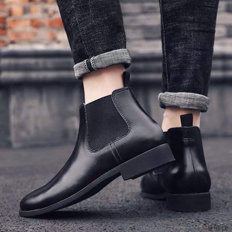Giày Chelsea Boot nam LuxWear da bò nguyên tấm màu đen mềm êm phong cách trẻ trung GC01