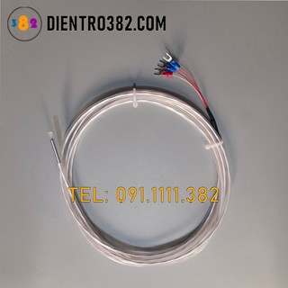 Can nhiệt pt100, dây cảm biến nhiệt độ chịu axit bazo, chịu nước, dài đo từ -50 đến 450 độ.