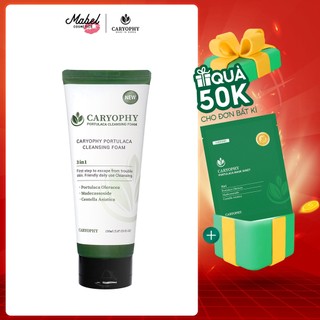Sữa rửa mặt da dầu mụn Caryophy Portulaca Cleansing Foam Hàn Quốc ngừa mụn kiềm dầu sạch sâu 150ml