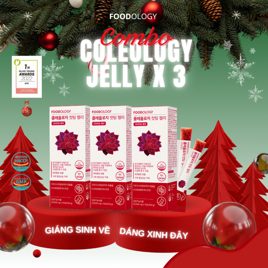 COMBO 3 COLEOLOGY JELLY - THẠCH LỰU ĐỎ HẠT CHIA GIẢM MỠ NỘI TẠNG, HẠN CHẾ ĂN VẶT, NO LÂU