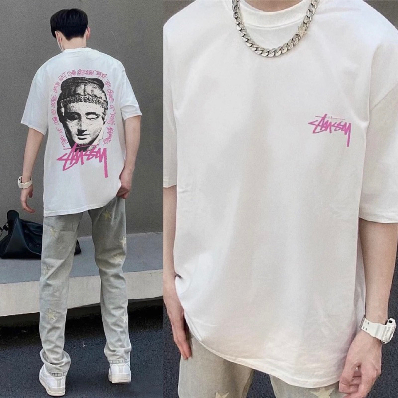 Áo Thun Stu-ssy Mặt Phật Form Unisex Nam Nữ - thun 100% cotton hàng full bọc tag