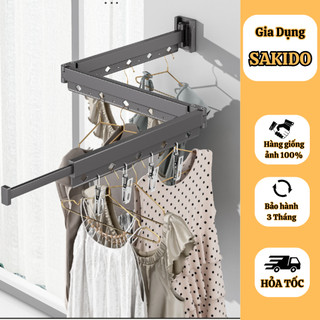 Giá phơi quần áo SAKIDO, Giàn phơi quần áo gấp gọn inox tiện lợi cho gia đình 204