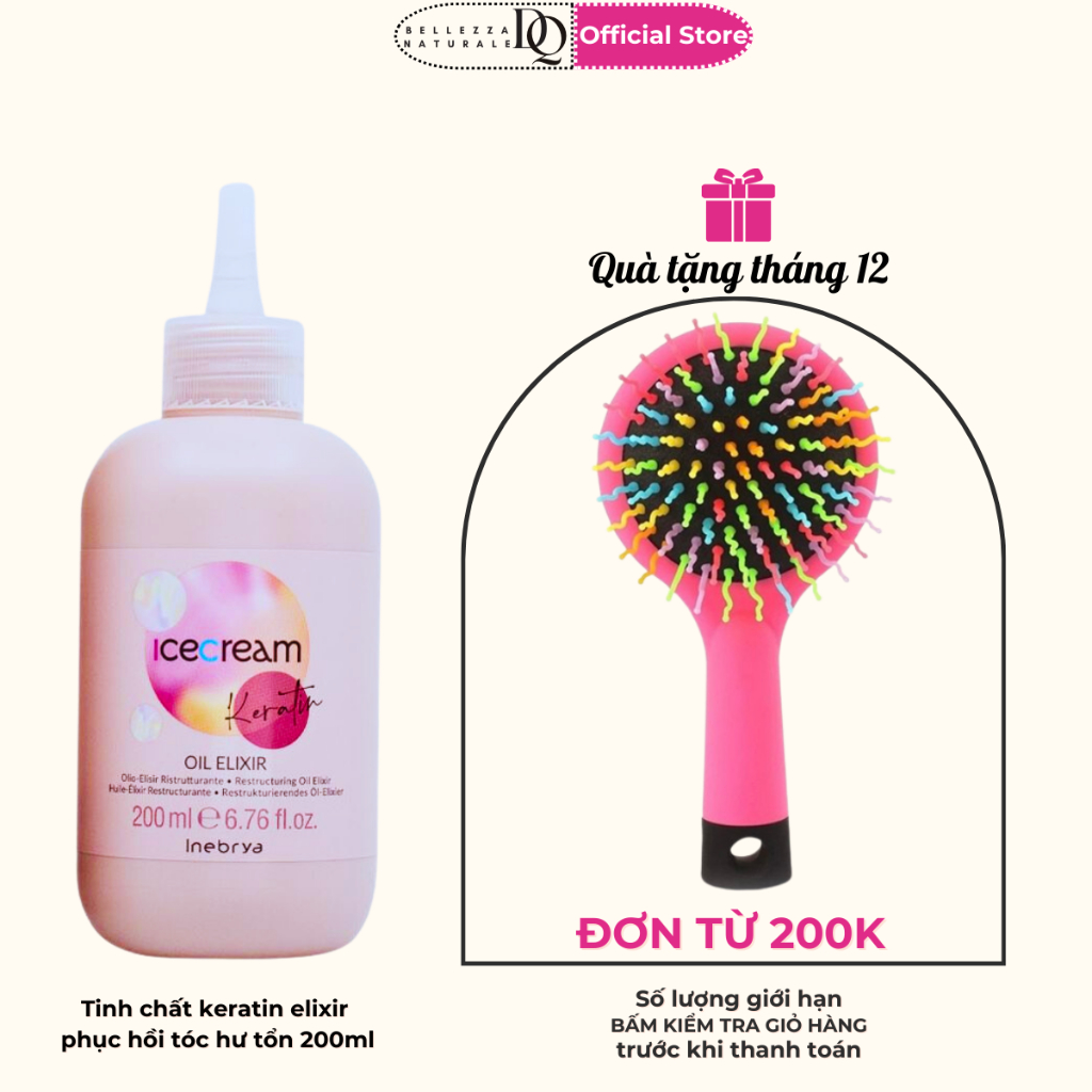 Tinh chất phục hồi tóc Keratin Elixir Inebrya 200mL (New)