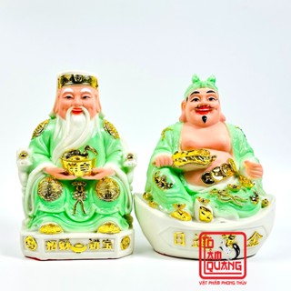  Cặp Thần Tài Thổ Địa Lộc Trời mệnh mộc đá cao cấp phong thủy để trang trí bàn thờ hút tài lộc may mắn TÔ TÂM QUANG 