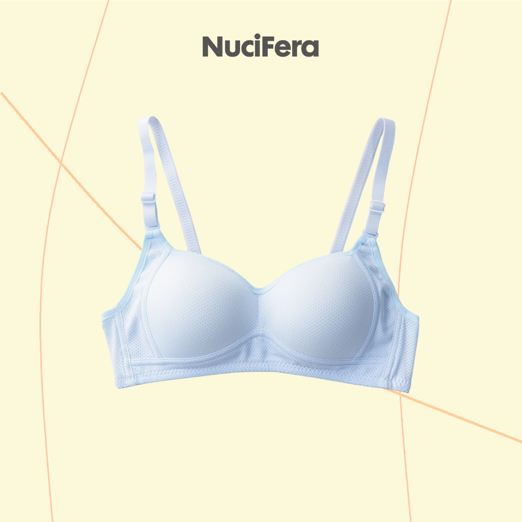 Áo lót ngực nữ sinh trung học NuciFera_AL22 không gọng đệm mỏng chất su đúc thông hơi cho ngực nhỏ
