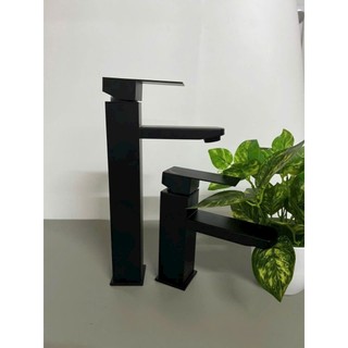 Vòi lavabo nóng lạnh inox 304 sơn tỉnh điện đen cao cấp