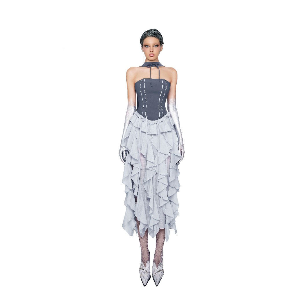 Set Edna Áo Corset Dây Đan + Chân Váy Xêpd Tầng Tùng Xoè LSEOUL B23121384