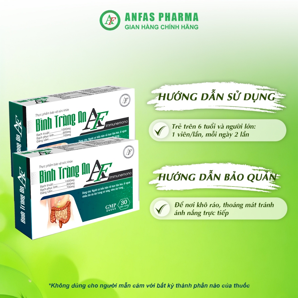 Hỗ Trợ Đại Tràng Bình Tràng An AF Hộp 30 Vên, Tăng Cường Tiêu Hóa, Giảm Nguy Cơ Viêm Đại Tràng - Anfas