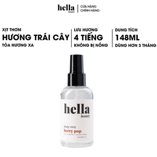 Xịt Thơm Body Mist Nước Hoa Hương Trái Cây Hella Beauty lưu hương lâu, an toàn cho da nhạy cảm