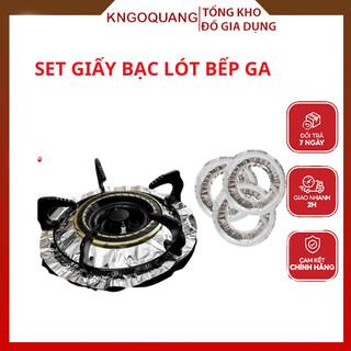 Set 10 Miếng Giấy Bạc Lót Bếp Ga Vuông Tròn, Miếng giấy bạc lót kiềng bếp gas - Thiết kế thông minh