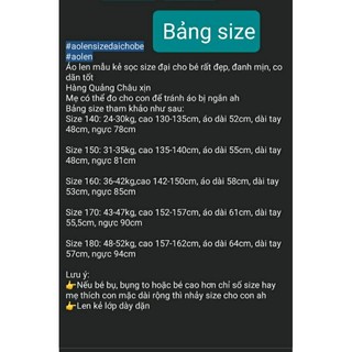 (M1LKG)Áo len kẻ size đại cho bé 27-55kg