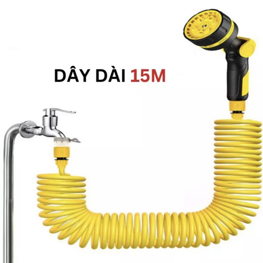 Vòi Tưới Cây, Rửa Xe Phun Nước 10 Chức Năng 4 Đầu Nối -Yoboshop