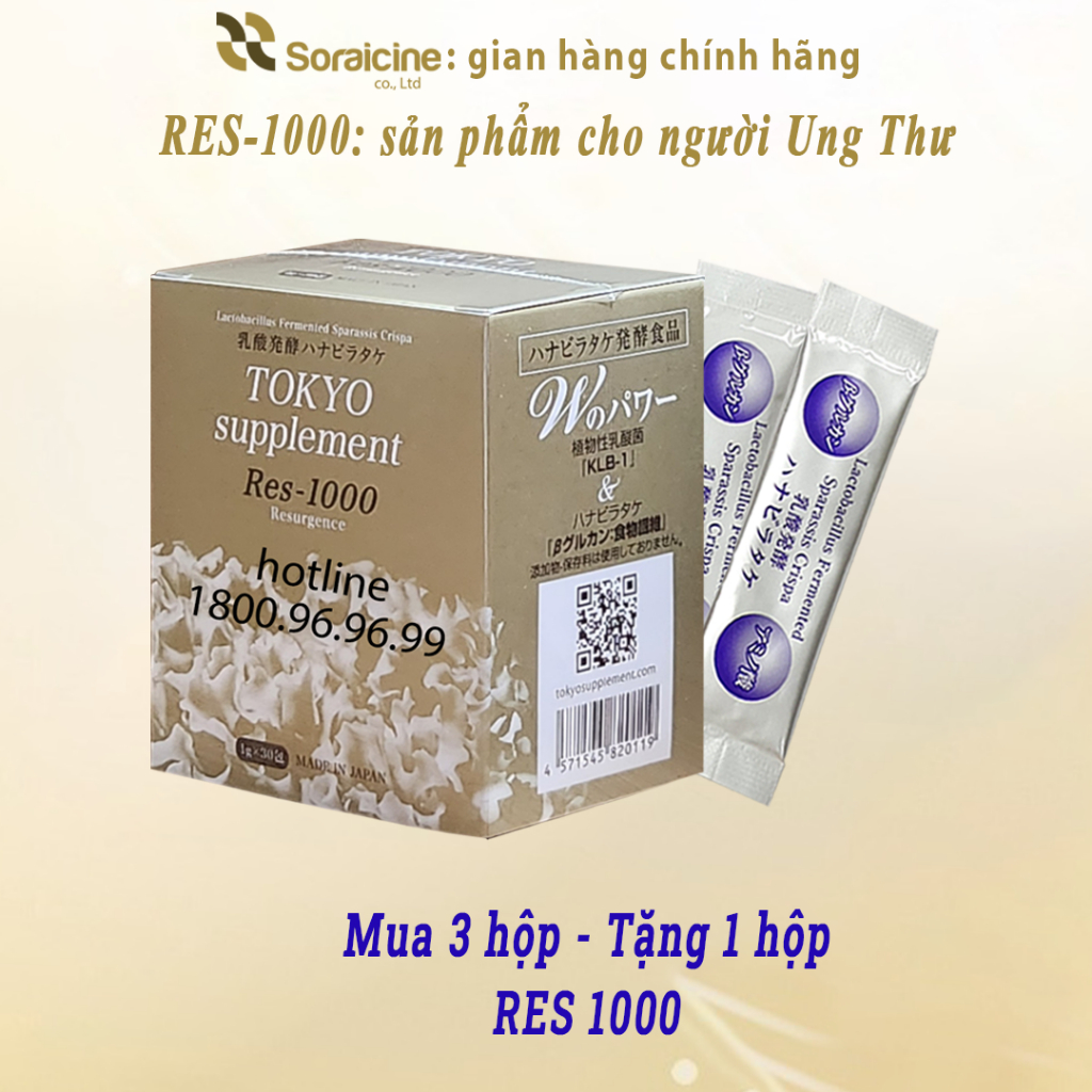 - 4 Hộp Tokyo Res 1000 Hỗ Trợ Bệnh Nhân K - Công Ty Soraicine