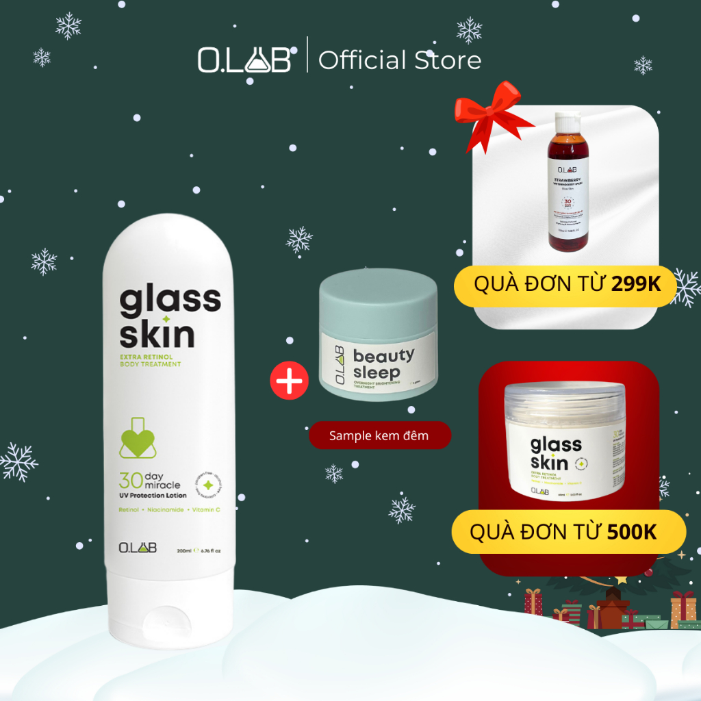 Kem dưỡng Body Extra Retinol OLAB 200ml, dưỡng trắng, nâng tone, mờ thâm sạm, chống nắng