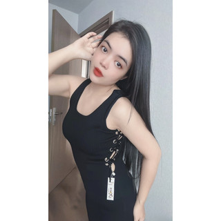 Đầm len body dài Versace sát nách