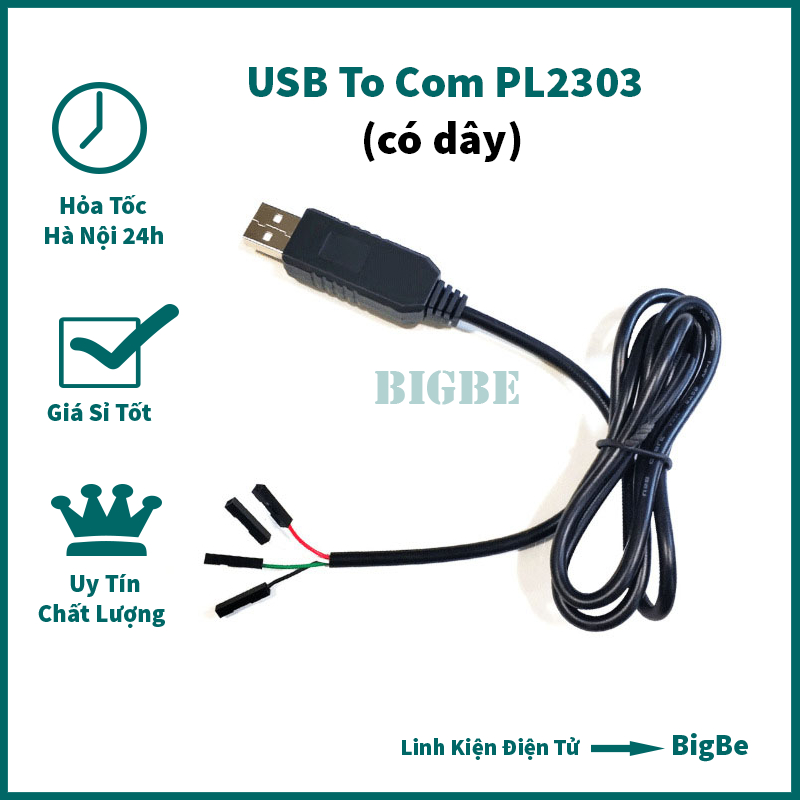 Module PL2303 chuyển đổi USB-TTL - V2 có dây (USB to com PL2303)