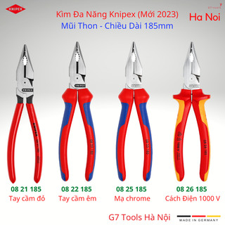 Kìm đa năng mũi thon knipex dài 185mm bản mới 2023 gồm 08 21 185/ 08 22 185/ 08 25 185/ 08 26 185