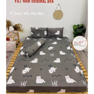 Ga chống thấm cao cấp pt thun cotton mềm thoáng mát mẫu mèo nâu