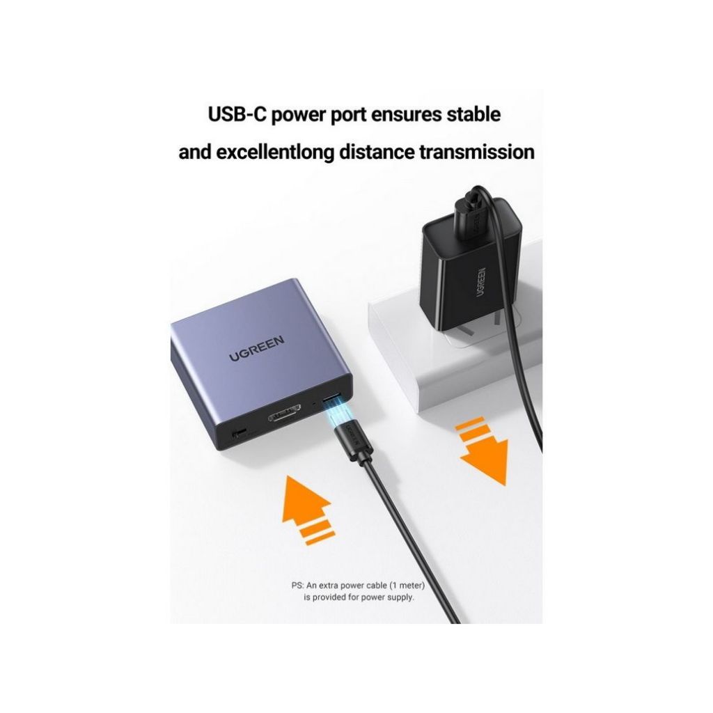 Bộ chuyển đổi tách âm thanh HDMI ra HDMI kèm Audio 3.5mm và Optical  Ugreen 60649