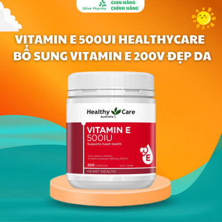 Vitamin E 500UI HealthyCare của Úc bổ sung Vitamin E 200v Đẹp Da