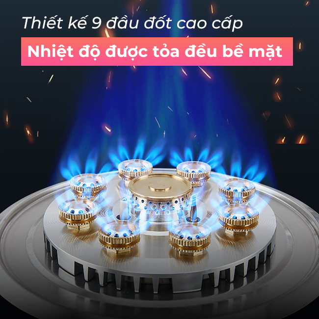 Mâm Chia Lửa Bếp Gas GZ499 / Mâm Đồng 9 Đầu Đốt Chính Hãng