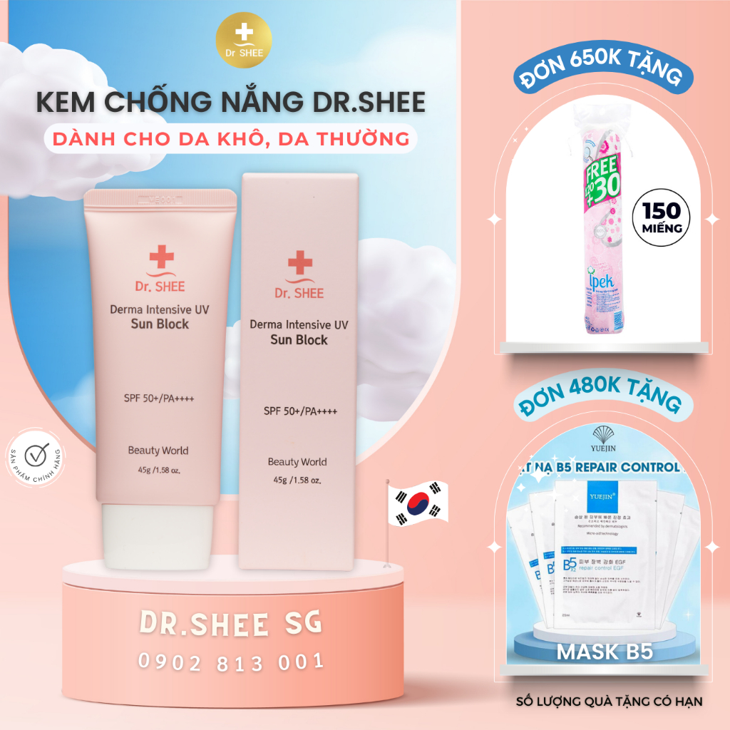 Kem Chống Nắng DrShee - Mẫu Tuýp Hồng