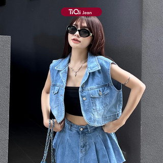 Áo gile jean cộc tay túi hộp TiQi Jeans K-290