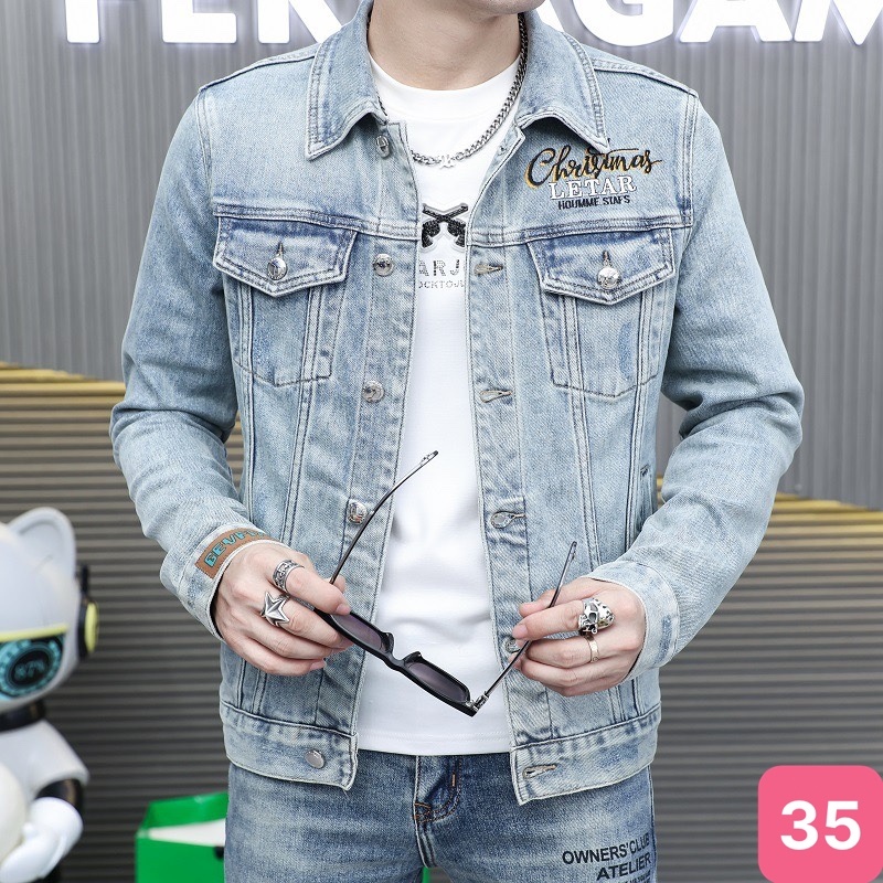 Áo khoác jean nam màu xanh nhạt rách chất liệu jeans bò cao cấp co dãn nhẹ form dáng đẹp hado 30 Nhiêu Mẫu Mới