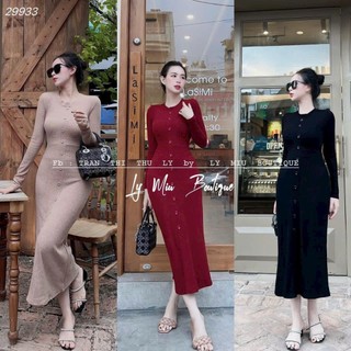 600 váy len tay khuy